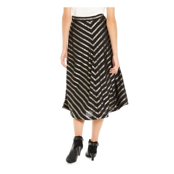 ALFANI Womens Sequined Glitter Below The Knee Party Fit + Flare Skirt - Picture 2 of 4